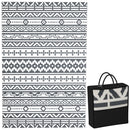 Tappeto da Esterno Reversibile 182x274 cm con Motivo Geometrico e Borsa Inclusa Grigio e Bianco   