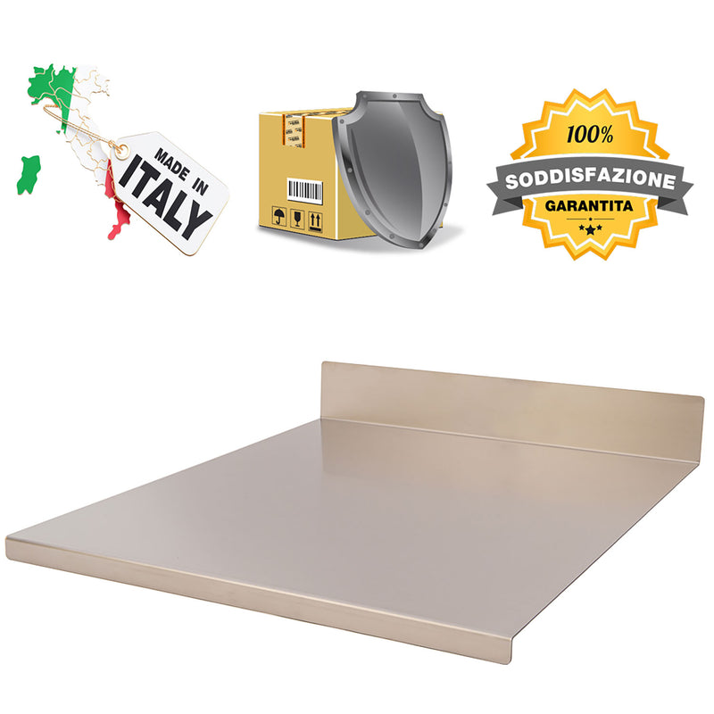 Tagliere Spianatoia per Alimenti Professionale con Alzatina 120x50 AISI 304 