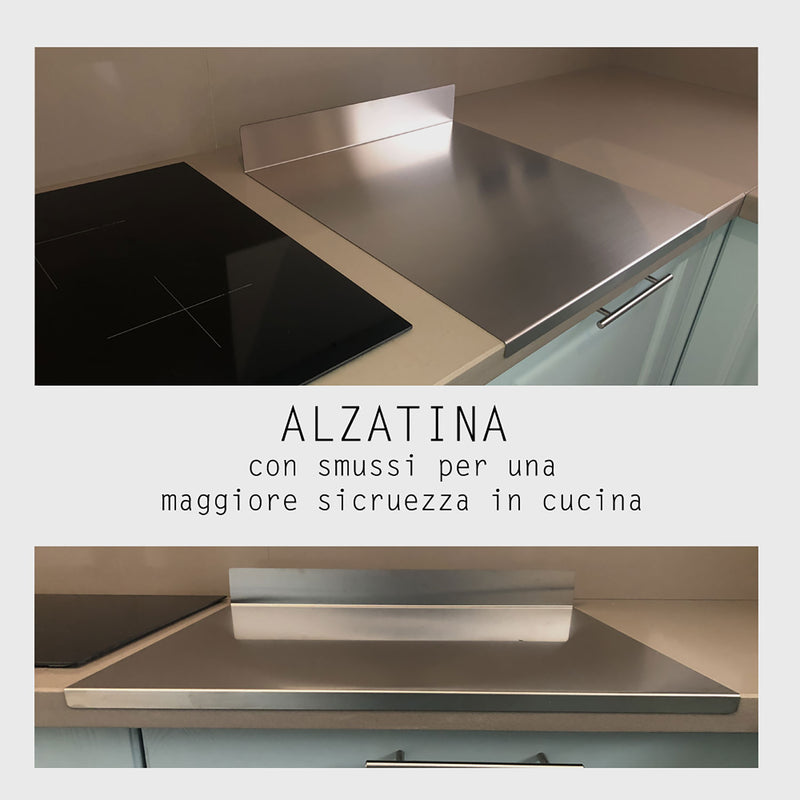 Tagliere Spianatoia per Alimenti Professionale con Alzatina 40x50 AISI 304 