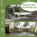 Tavolo Pieghevole per Giardino e Campeggio Ø122x73 cm in Acciaio e HDPE Grigio e Bianco