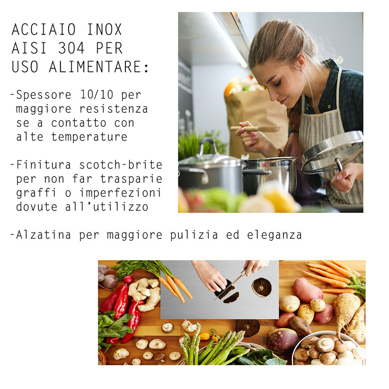 Tagliere Spianatoia per Alimenti Professionale 120x50 AISI 304  