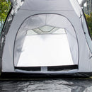 Tenda da Campeggio 4-6 Persone con 2 Camere Impermeabile con Baldacchino 590x245x193 cm  Grigio