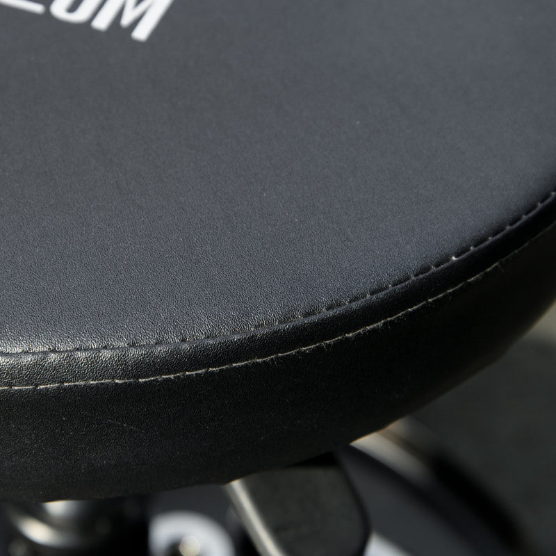 Sgabello da Officina con Ruote e Porta Attrezzi Ø40x25-48 cm Altezza Regolabile e Girevole Nero