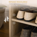 Scarpiera Salvaspazio Imbottita con Spazio a Scomparsa 80x30x45 cm in Legno e Pelle PU Colore Legno  