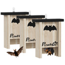 Set di 3 Casette per Pipistrelli Bat Box 18x6x22,5 cm in Legno di Abete    