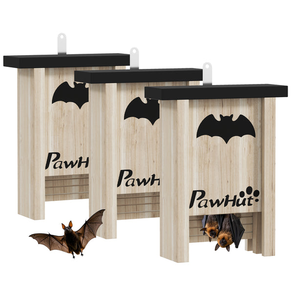 Set di 3 Casette per Pipistrelli Bat Box 18x6x22,5 cm in Legno di Abete prezzo