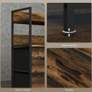 Cassettiera Stile Industriale con 7 Cassetti in Tessuto Rimovibili 79x29x101 cm Struttura in Legno e Acciaio Marrone e Nero   