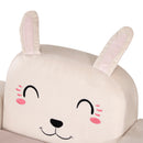 Poltroncina per Bambini con Design a Coniglio 53x47x54,5 cm Gambe in Legno Crema