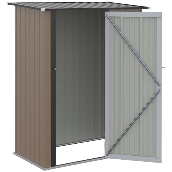 Casetta Box da Giardino 143x89x186 cm Porta con Chiavistello in Acciaio Marrone prezzo