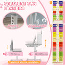 Banco Scuola per Bambini con Piano Inclinabile con Sedia Altezza Regolabile Grigio 