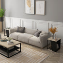 Set da 2 Tavolini da Caffè 40x40x45 cm con Vano Porta Oggetti in Truciolato e Acciaio Nero e Quercia