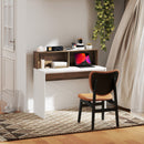 Scrivania PC Moderna 110x50x102,6 cm con Piano Rialzato Bianco e Noce   