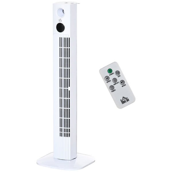 online Ventilatore a Torre 45W a 3 Modalità e 3 Velocità con Timer da 12h 31.5x31.5x96 cm in ABS Bianco