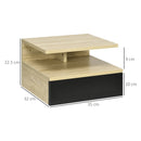 Set di 2 Comodini Sospesi Moderni con Cassetto e Mensola Superiore 35x32x22,5 cm  Rovere e Nero