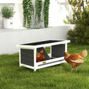 Nido per Galline 2 Aree con Base Rialzata e Tetto 66x37x34 cm in Legno e Bitume   