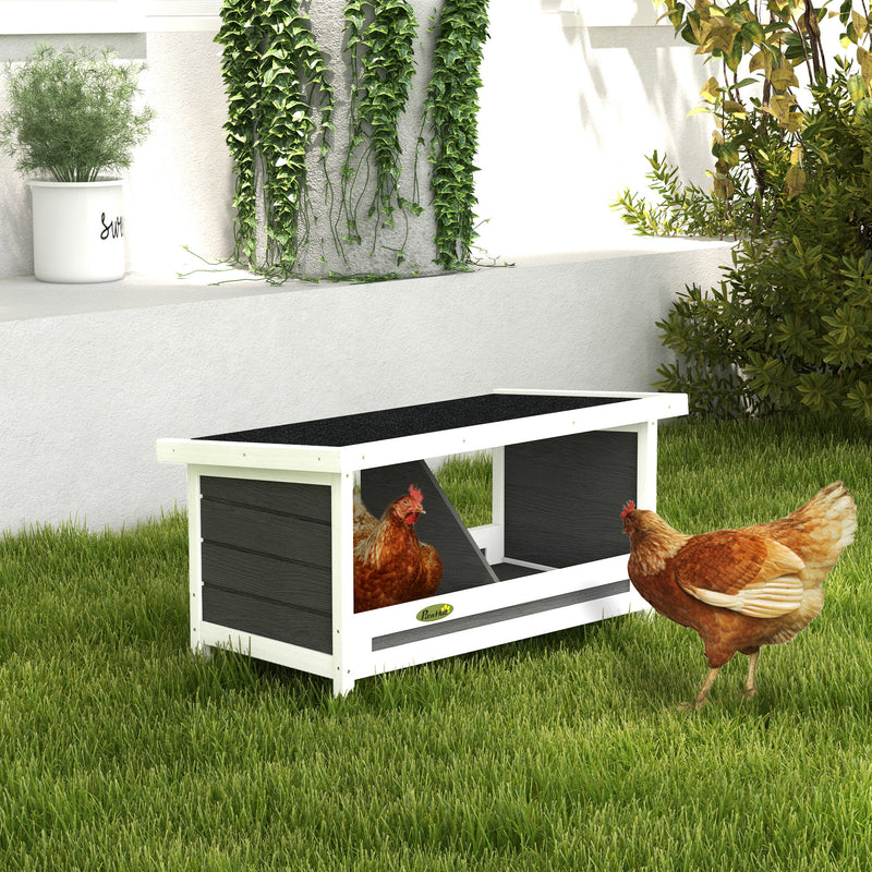 Nido per Galline 2 Aree con Base Rialzata e Tetto 66x37x34 cm in Legno e Bitume   