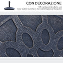 Base per Ombrellone Rotonda Ø45 cm per Pali da Ø3,8 e Ø4,8 cm in Resina e Acciaio Bronzo   