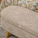 Panca Fondo Letto Imbottita con Vano Contenitore 110x40x43 cm Beige  