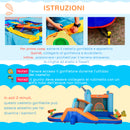 Castello Giostra Gonfiabile 420x370x230 cm con Scivolo Piscina e Pompa Multicolor