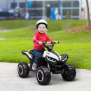 Quad Elettrico per Bambini 12V Ruote Larghe con Sospensioni e Fari LED Bianco