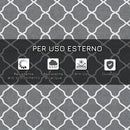 Tappeto da Esterno Reversibile 182x274 cm con Borsa per Trasporto Grigio Chiaro   