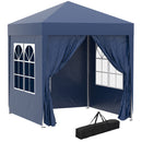 Gazebo Pieghevole Pop Up 2x2m in Poliestere e Acciaio Blu