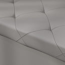 Panca Contenitore Pieghevole 84L 76x38x38 cm in Finta Pelle Grigio