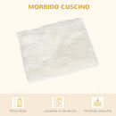 Cuccia per Gatti 49,5x38,5x43,5 cm in Legno e Tessuto con Cuscino in Peluche Quercia e Bianco