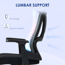 Sedia Poltrona Operativa con Supporto Lombare Altezza Regolabile Nero   