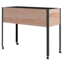 Fioriera da Giardino con Fori di Drenaggio e 4 Ruote 99x42x81 cm in Legno di Abete e Acciaio Naturale