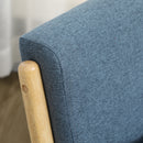 Poltroncina  66x80x77,5 cm in Tessuto Effetto Lino Blu