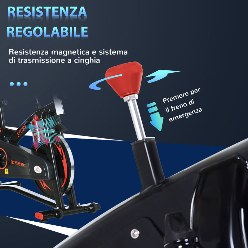 Cyclette Volano da 10kg 47x120x104,5-117 cm con Schermo LCD e Resistenza Magnetica