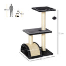 Albero Tiragraffi per Gatti 3 Livelli 40x35x72 cm Piattaforme Arco e Palline in Sisal e Peluche Grigio