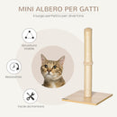 Tiragraffi per Gatti con Palo in Sisal Alto 60 cm Beige      