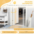Cancelletto di Sicurezza per Cani con Porta Piccola Montaggio a Pressione Chiusura Automatica 74-80x91,4 cm Bianco
