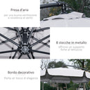 Ombrellone da Giardino a Braccio Ø265x265H cm con Apertura a Manovella Grigio   