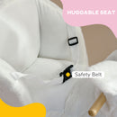 Cavallo a Dondolo per Bambini in Legno e Peluche Coniglio Bianco