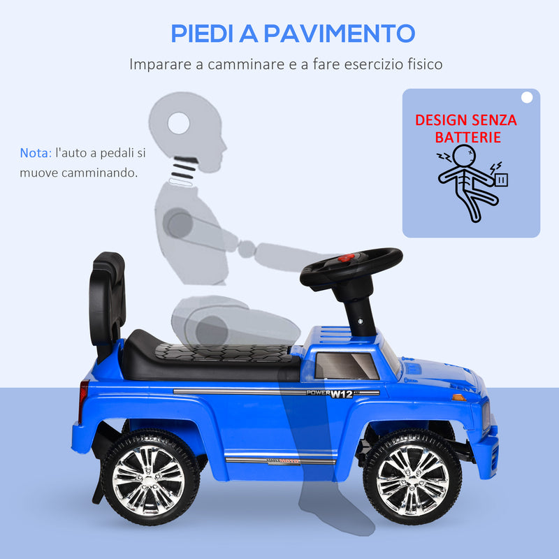 Auto Macchina Cavalcabile Fuoristrada per Bambini Clacson e Musica Blu 