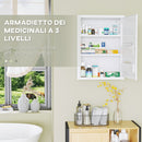 Armadietto Medicinali a Parete 40x15x53,5 cm con 2 Chiavi in Acciaio Bianco  