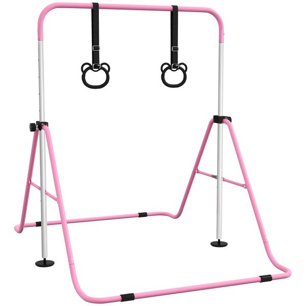 Sbarra per Ginnastica Artistica per Bambini Altezza Regolabile 88-128 cm 2 Anelli Rosa online