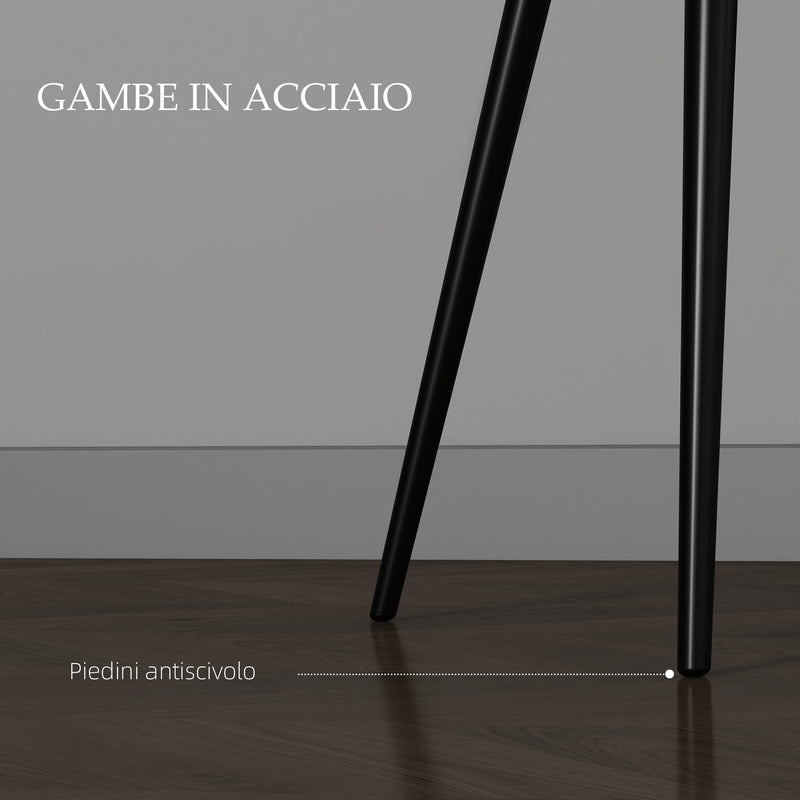 Set 2 Sedie Imbottite Stile Nordico 54x57x80 cm Tessuto Effetto Velluto Grigio Scuro 