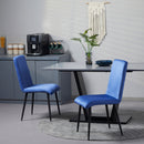 Set 2 Sedie Imbottite 43x58x90 cm in Tessuto Blu