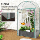 Serra a Parete 89x50x152 cm con Sacco per Piante e Ingresso Avvolgibile in Acciaio e Plastica Trasparente  