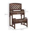 Fioriera da Esterno a 2 Livelli con Fori di Drenaggio e Griglia 42x49x80 cm in Legno di Abete Marrone