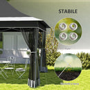 Gazebo da Giardino Pop Up 357x357x310 cm Altezza Regolabile e Zanzariere Grigio Scuro   