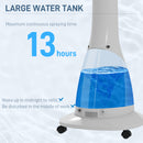 Ventilatore Nebulizzatore con Serbatoio 3L 44,5x38,5x120 cm 3 Modalità e 3 Velocità Bianco e Nero