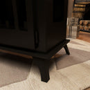 Camino a Bioetanolo da Pavimento 55x31x55 cm Bruciatore da 0,9L in Acciaio Inox Nero 