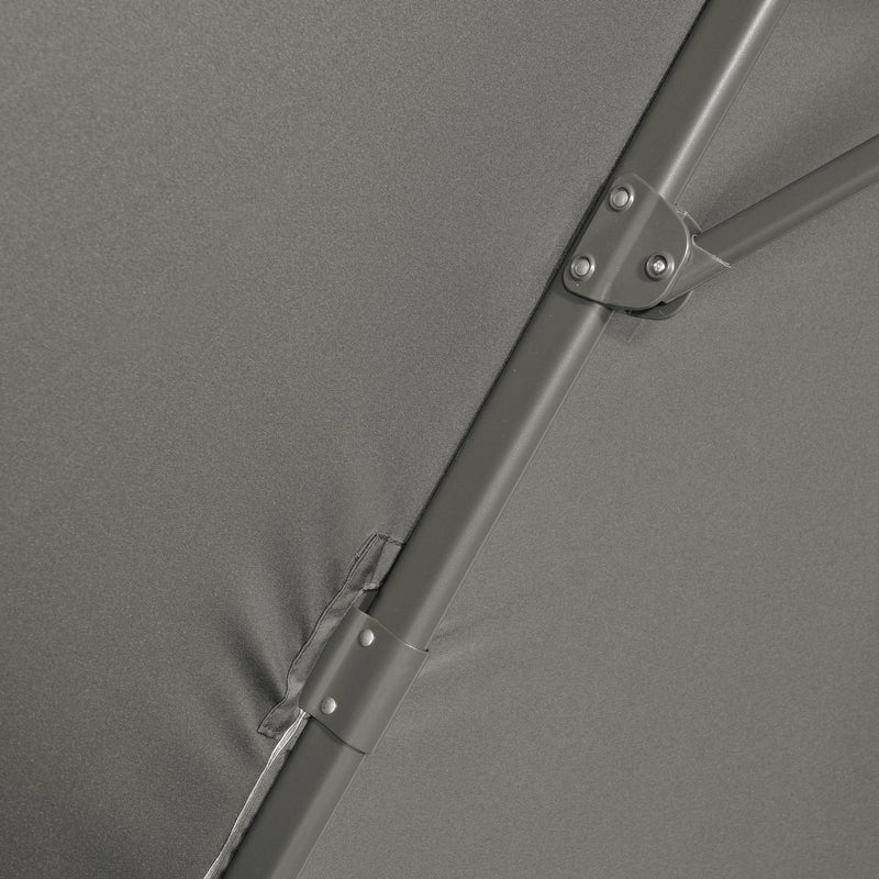 Ombrellone da Giardino Decentrato Ø294x248 cm in Alluminio Acciaio e Poliestere Grigio