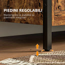 Cassapanca in Legno Stile Industriale 80x40x49cm Contenitore 95L Marrone 