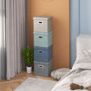 Set 4 Scatole per Armadi Pieghevoli con Coperchio in Tessuto 30x30x29cm 